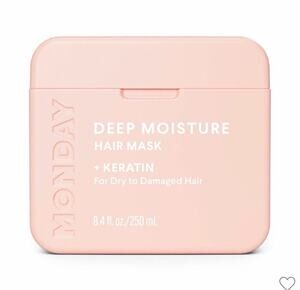 MONDAY Deep Moisture Hair Mask + Keratin, Shea & Argan for Dry/Damaged 8.4oz